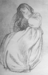 Elizabeth Siddal, ca. 1853 (Graphit auf Papier)